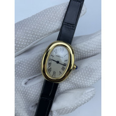 (준비완료/특급배송)NO.2810/AF공장 까르띠에Baignoire Watch YG AF 1:1 Best Edition White Dial on Black Croco Strap RONDA Quartz